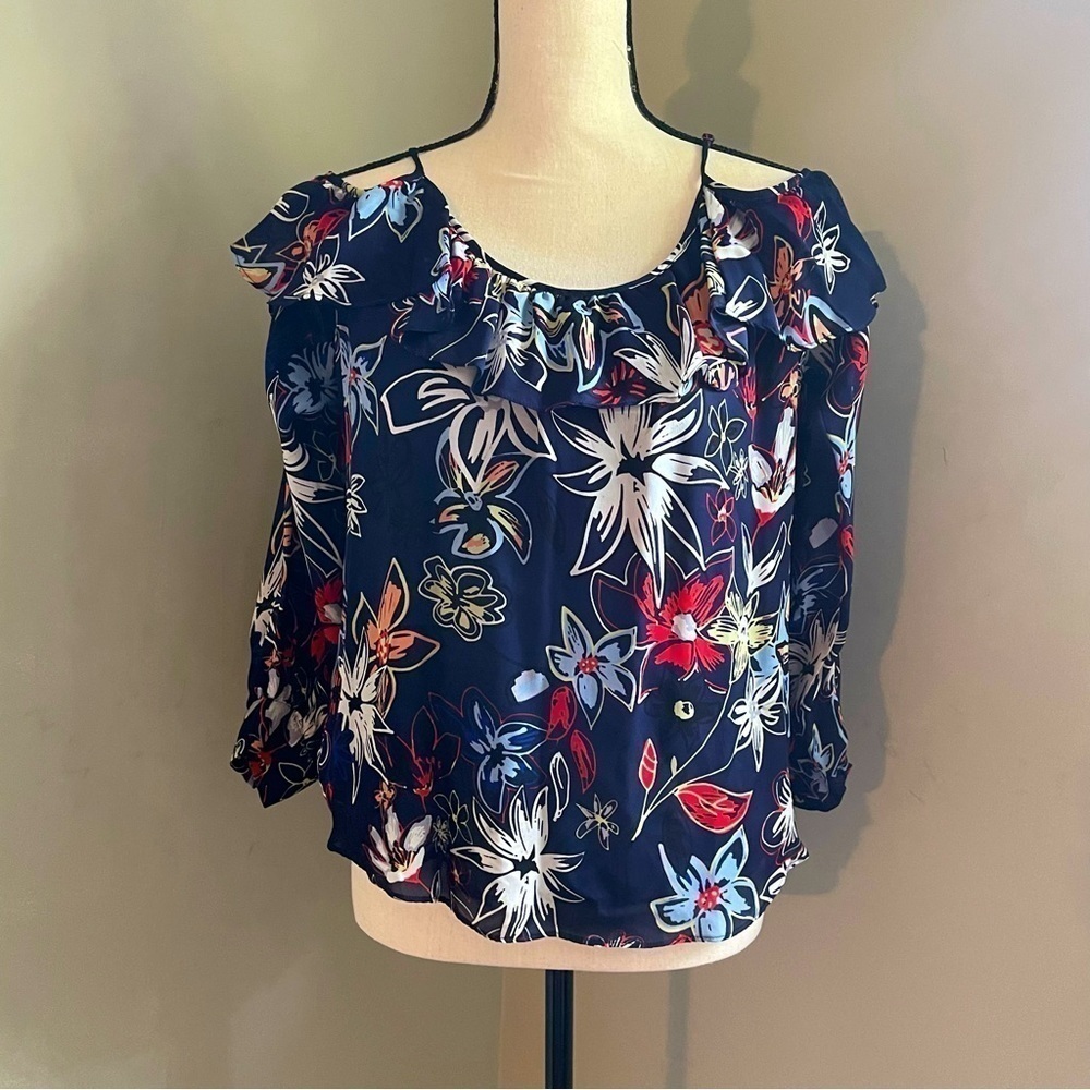Parker | Blue Floral Cold Shoulder | XS​